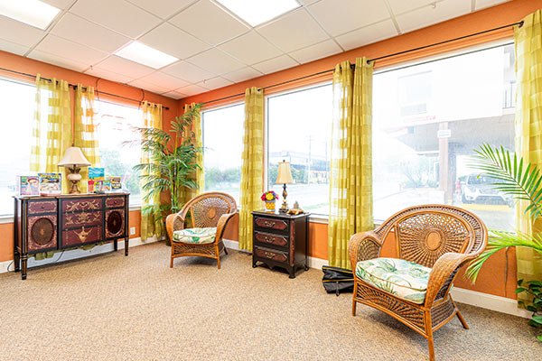 Sundial Inn's waiting room for check-in.